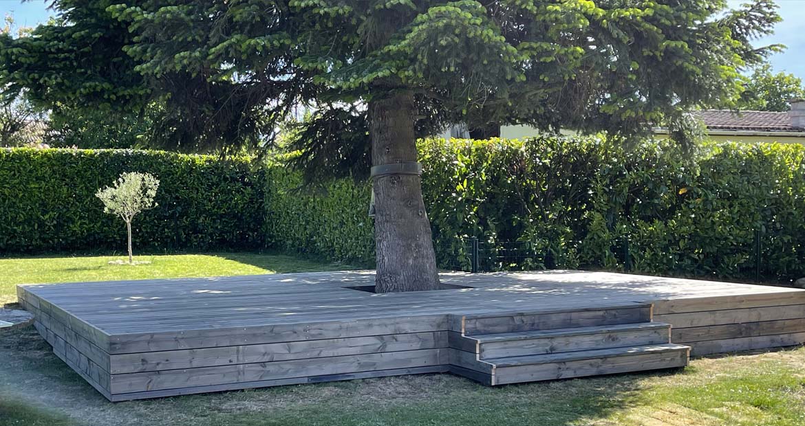 Création d'une terrasse en pin Paysagiste Toulouse Lèzat-sur-Lèze Muret